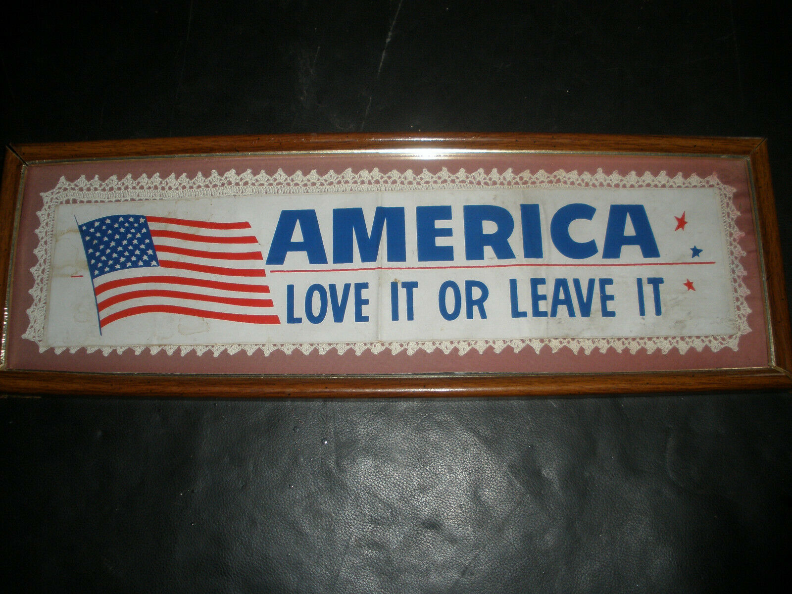 Vintage Barber Shop Wall Art-- America Love It Or Leave It -- No.501